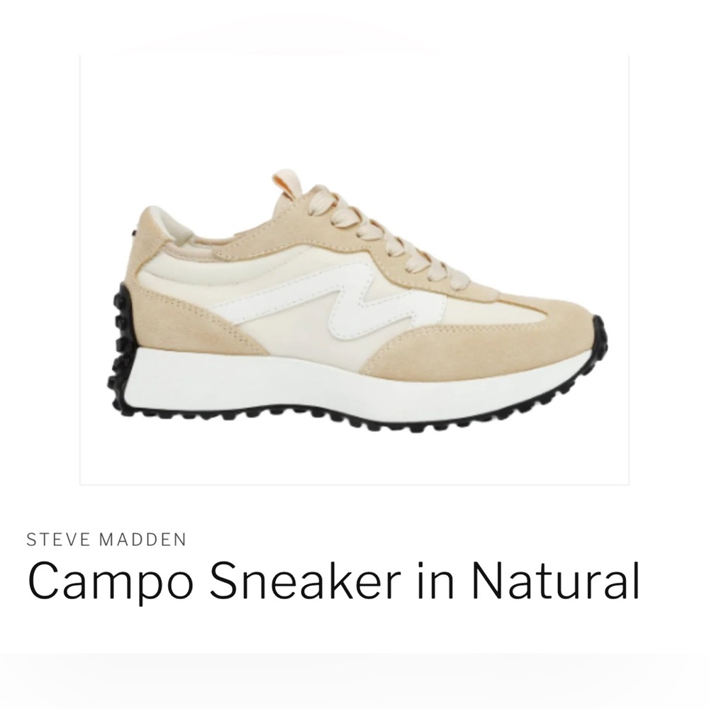 Steve Madden Natural and White Campo Sneakers Great condition- wore once